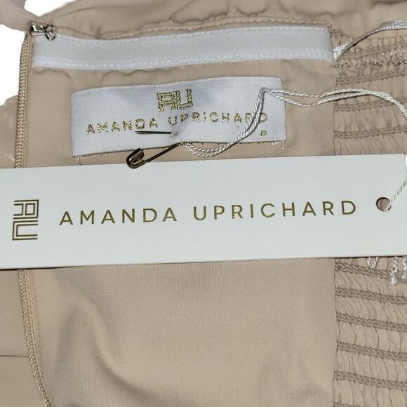 NEW Amanda Uprichard Topanga X-Small Light Beige Strapless Jumpsuit Made in USA - Picture 2 of 16